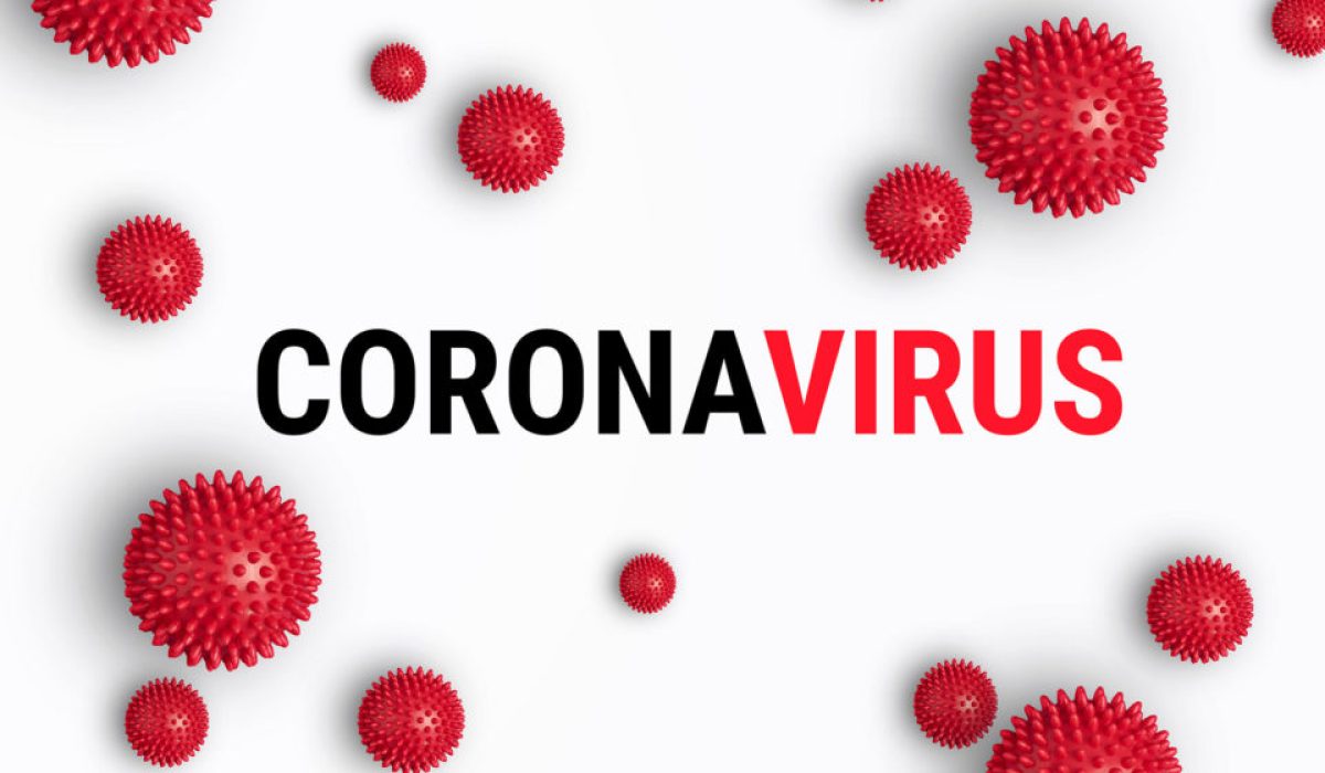 Abstract banner coronavirus strain model from Wuhan, China. Outbreak Respiratory syndrome and Novel coronavirus 2019-nCoV with text on white background. Virus Pandemic banner concept
